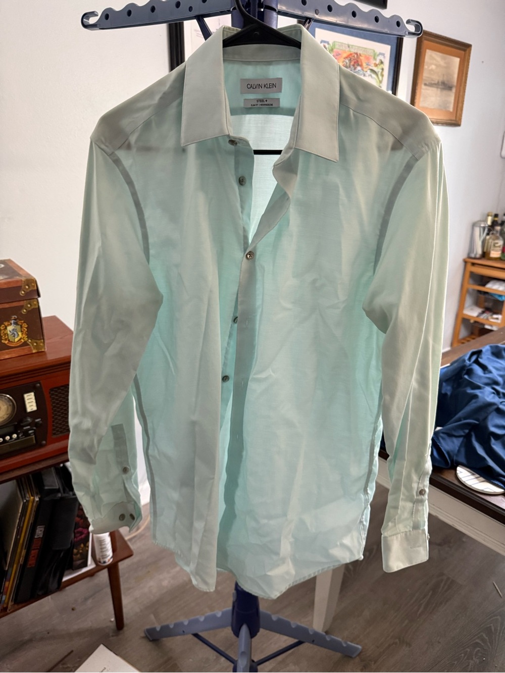 Calvin Klein Light Mint Green Button-Up Shirt